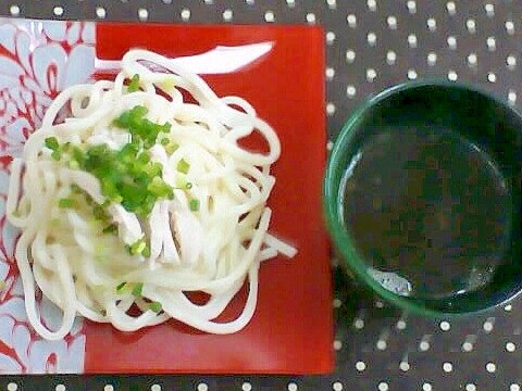 茹で鶏とねぎのつけ麺